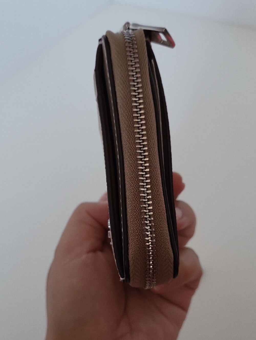 Coach Tan Signature Card Case with Zip - Picture 3 of 9